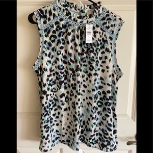 NWT Loft sleeveless cheetah print knit top